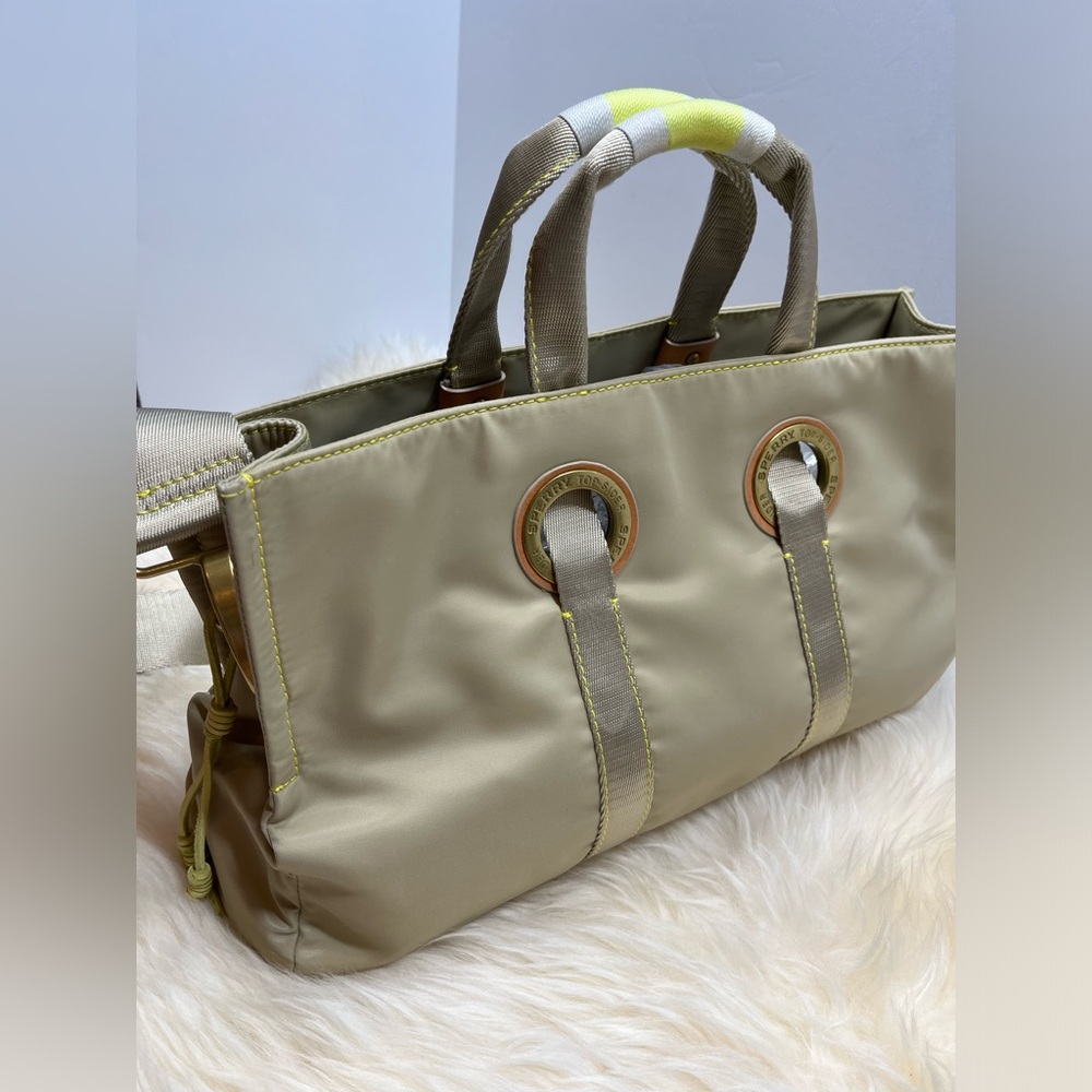 Sperry Top Sider Nylon Canvas Top Handle Tote Detachable Adjustable Wide Strap - Picture 7 of 14